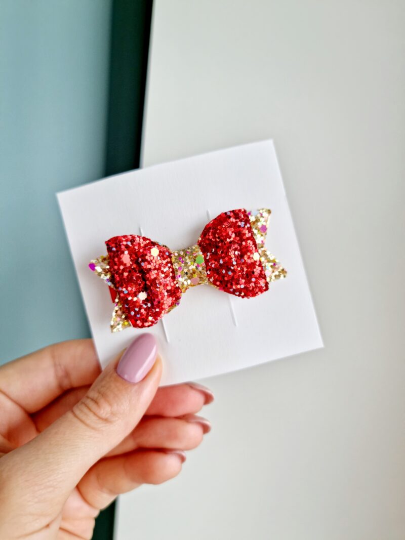 Kroko-klamber punane kuldsega Kroko-klamber punane kuldsega