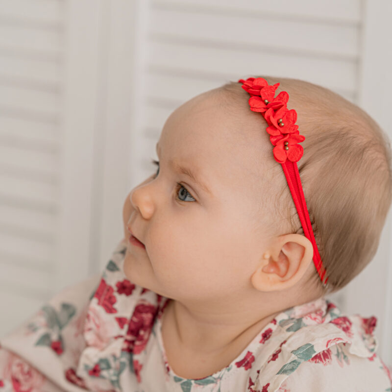 Jõulupeapael punaste lilledega