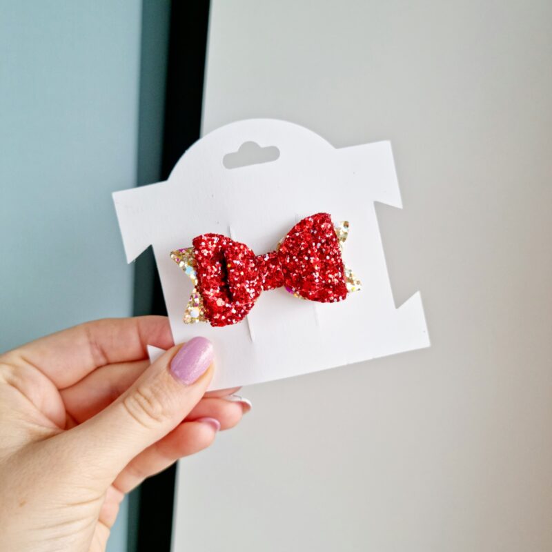 Kroko-klamber punane kuldsega2