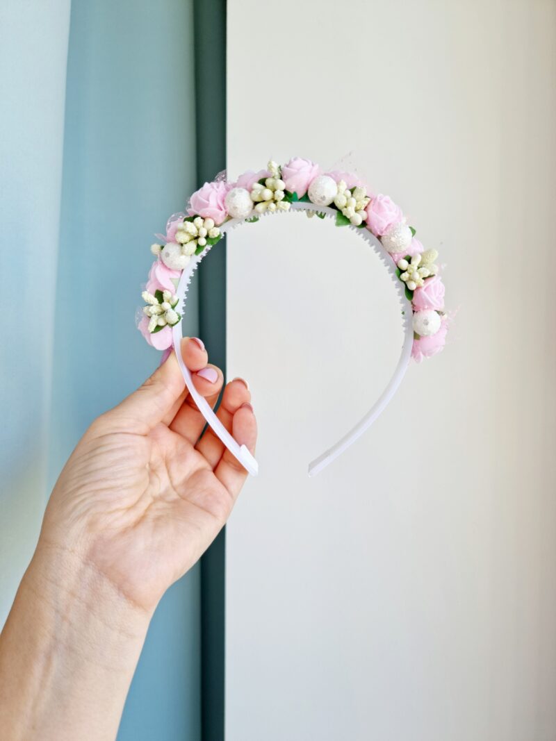 20220430_091847 Roosa-naturaalvalge lilledega peavõru