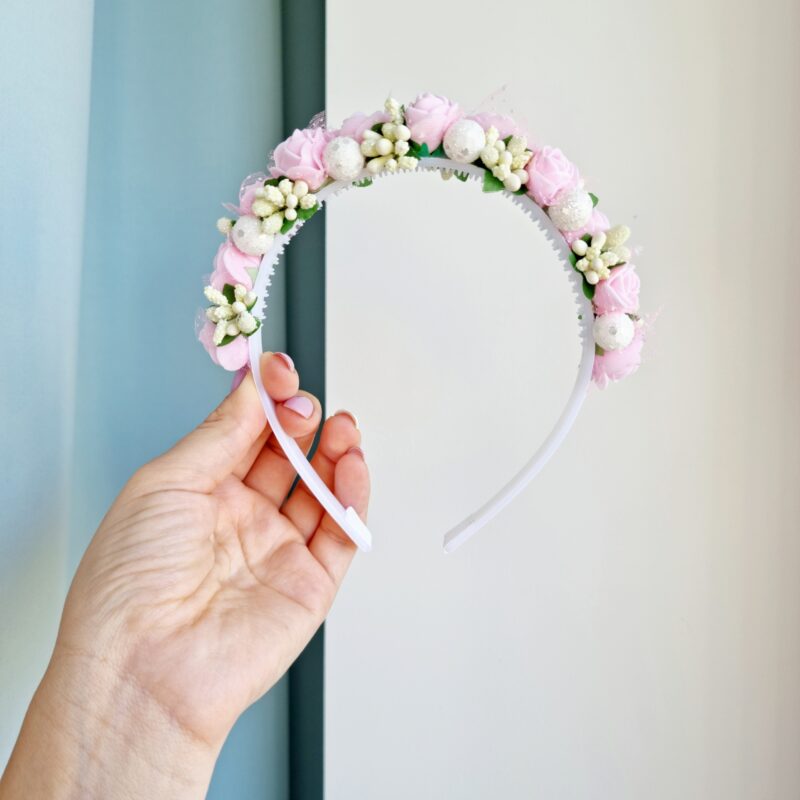 20220430_091847 Roosa-naturaalvalge lilledega peavõru