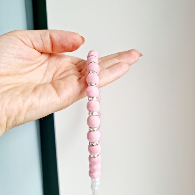 Pärlitega peavõru roosa