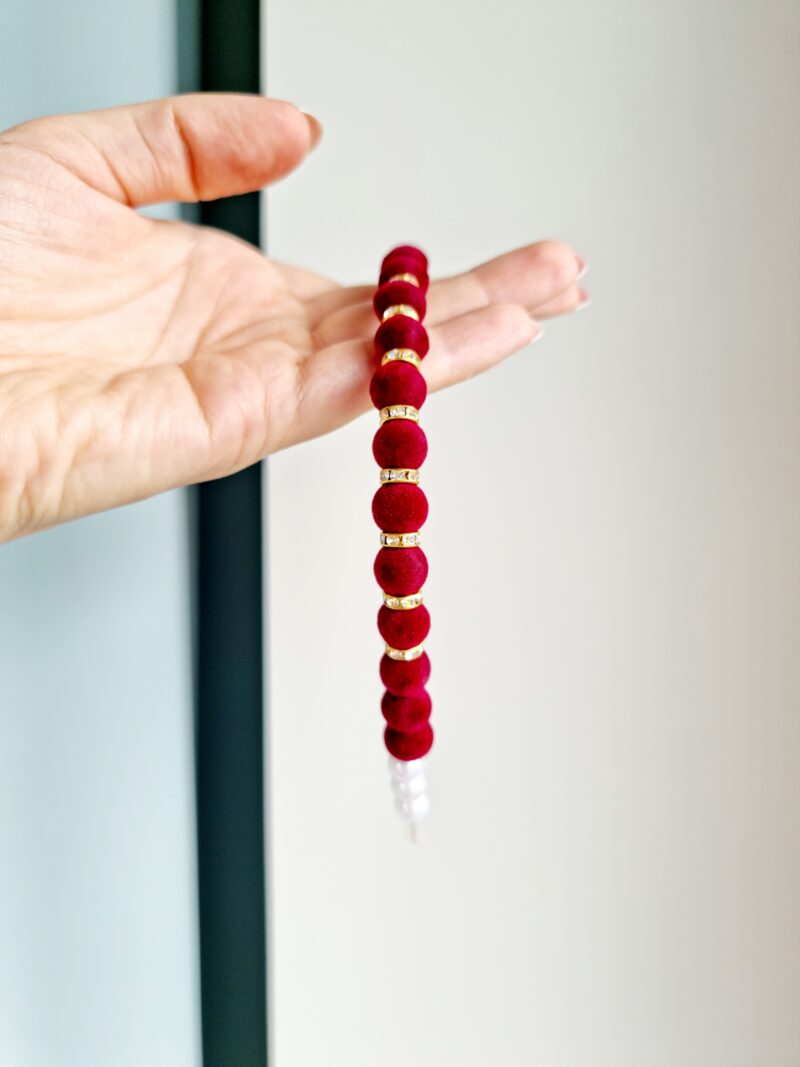 Pärlitega peavõru veinipunane