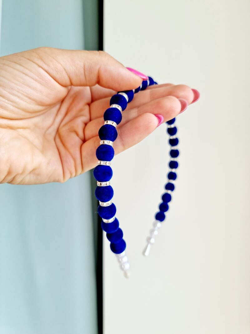 Pärlitega peavõru tumesinine