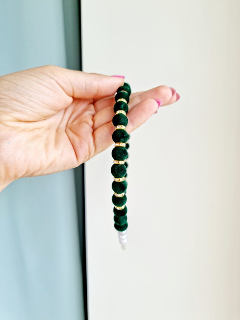 20220823_094905 Pärlitega peavõru smaragdroheline