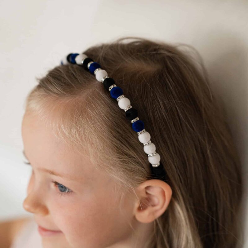 Photo226 Pärlitega peavõru sini-must-valge