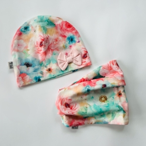 Ilusa mustriga topeltpuuvillane müts lipsuga ja torusall.