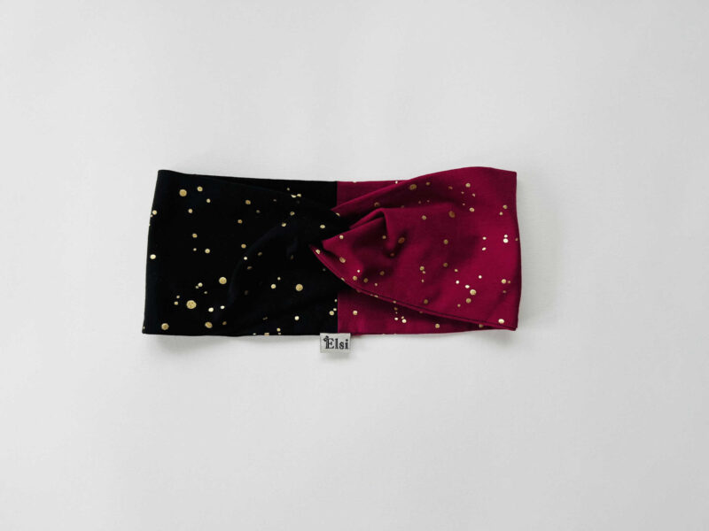 Mustal ja veinipunasel kuldsed täpid