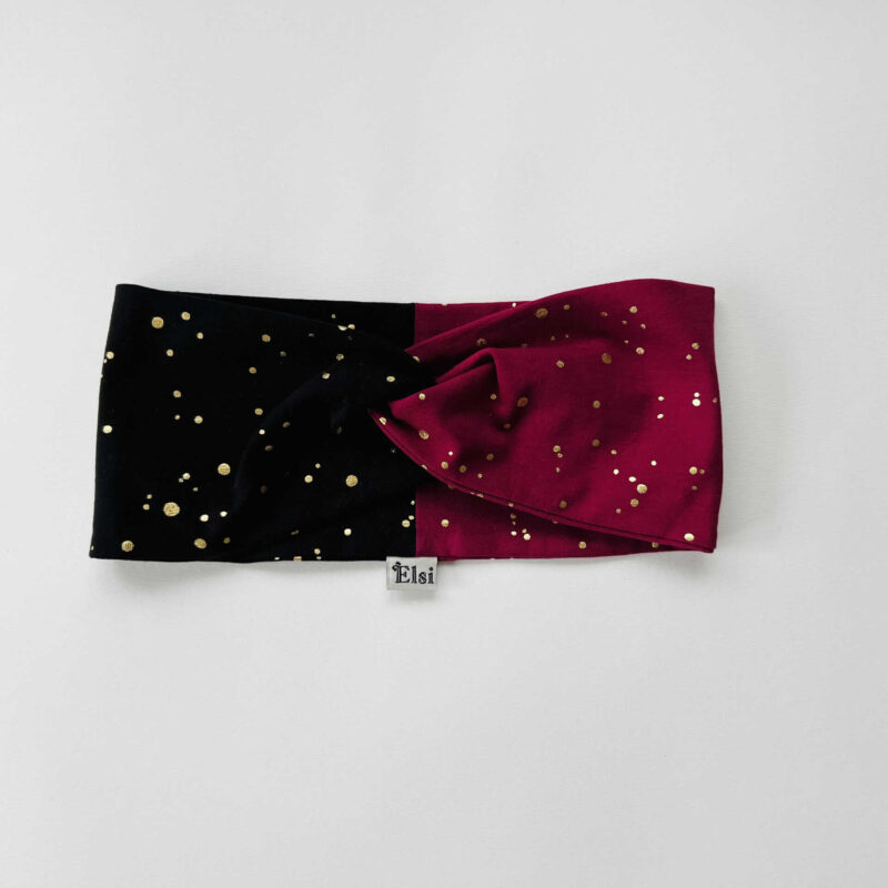 Mustal ja veinipunasel kuldsed täpid