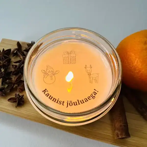 Sõnumiga küünal "Kaunist jõuluaega"