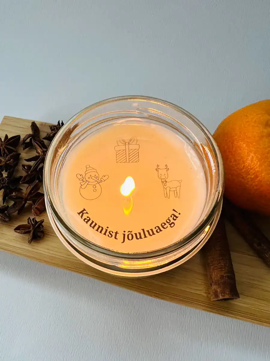 Sõnumiga küünal "Kaunist jõuluaega"