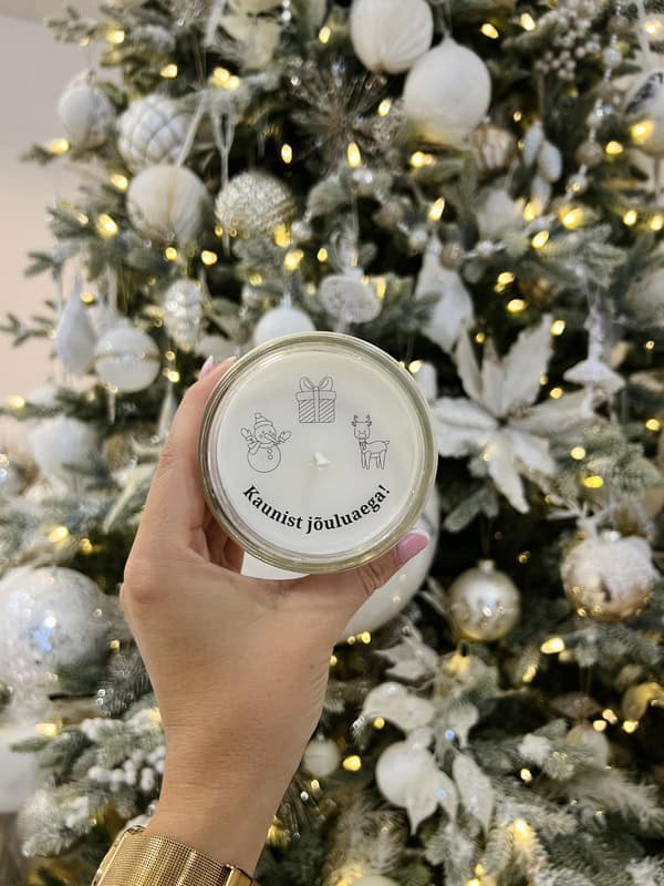 Sõnumiga küünal "Kaunist jõuluaega"