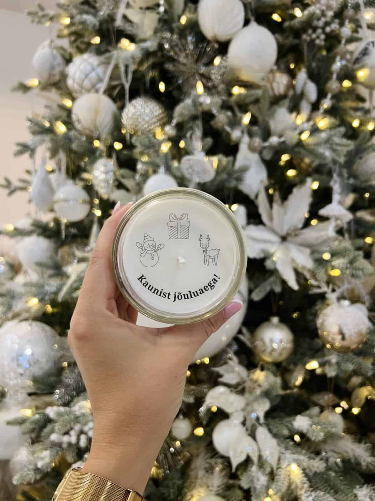 Sõnumiga küünal "Kaunist jõuluaega"