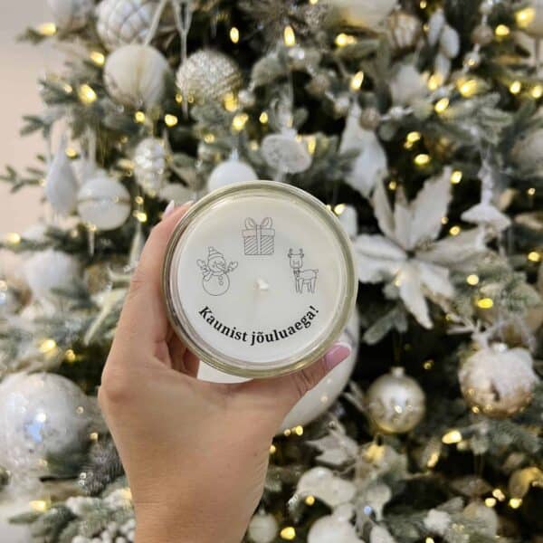 Sõnumiga küünal "Kaunist jõuluaega"
