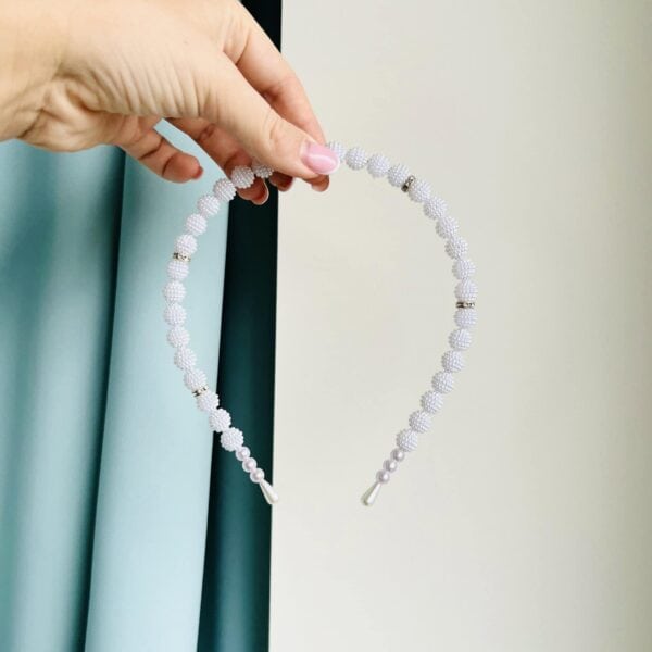 Pärlitega peavõru valge