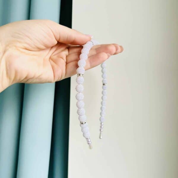 Pärlitega peavõru valge