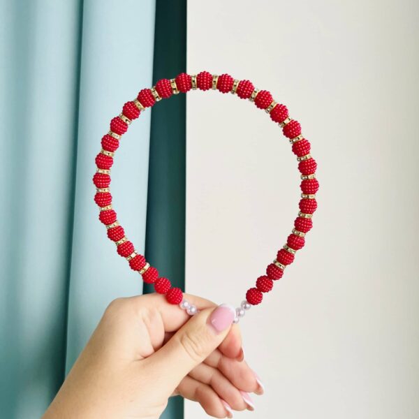 IMG_7326 Pärlitega peavõru punane