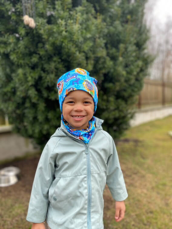 Käpapatrulliga müts ja torusall Topeltpuuvillane müts ja sall käpapatrulliga tuukrimüts