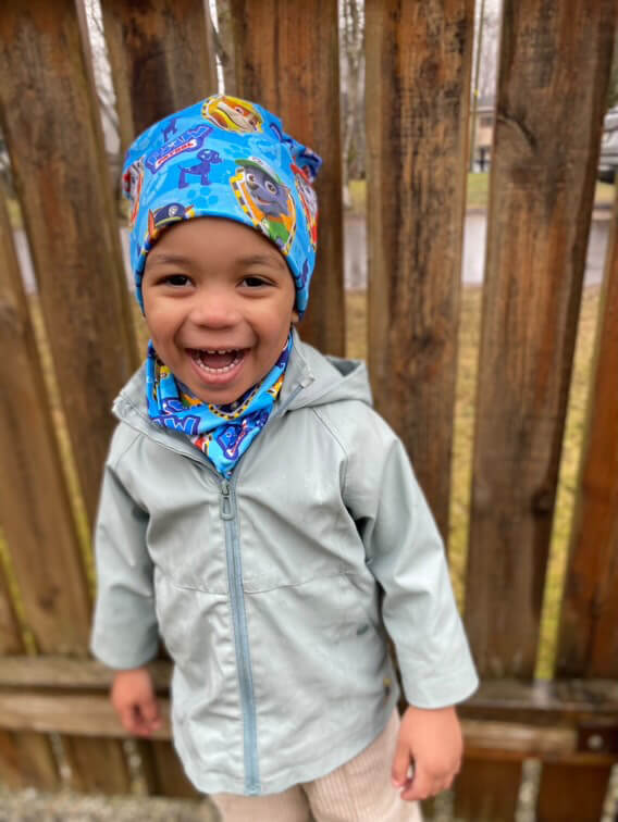 Käpapatrulliga müts ja torusall Topeltpuuvillane müts ja sall käpapatrulliga tuukrimüts