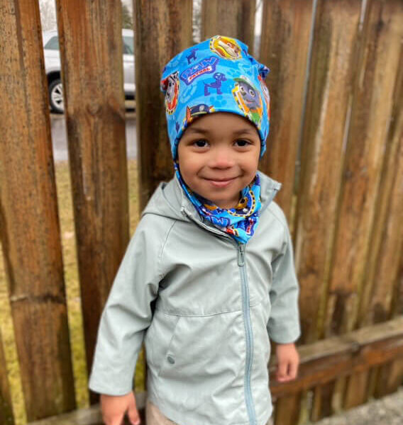 Käpapatrulliga müts ja torusall Topeltpuuvillane müts ja sall käpapatrulliga tuukrimüts