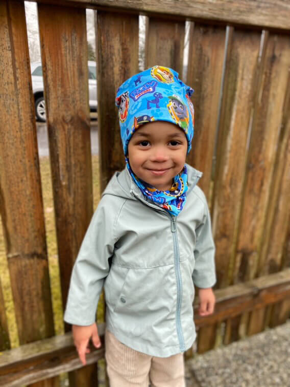 Käpapatrulliga müts ja torusall Topeltpuuvillane müts ja sall käpapatrulliga tuukrimüts