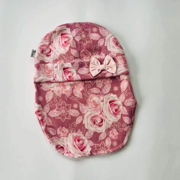 Roosa roosidega tuukrimüts talveks Fliisvoodriga tuukrimüts talveks